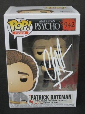 Christian Bale signed Funko Pop! Vinyl: Patrick Bateman w/Axe #942 w/COA